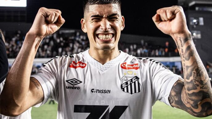Adonis Frías fez sua estreia como titular com o pé direito no Santos (Foto: Raul Baretta/ Santos FC)