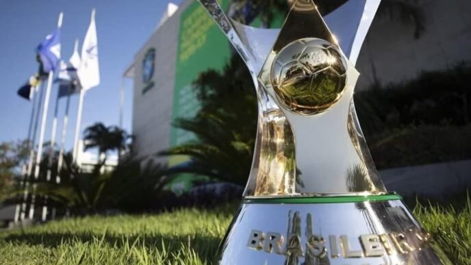 Troféu do Brasileirão em evento de patrocínio do Sport