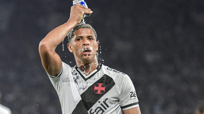 Barros na partida entre Vasco e Flamengo