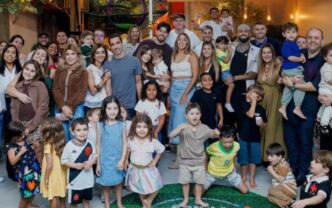 Convidados da festa de filho do zagueiro Barbosa (Foto: Reprodução)