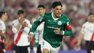 Gustavo Gomez em Palmeiras x River Plate (Foto: Cesar Greco/Palmeiras/by Canon)
