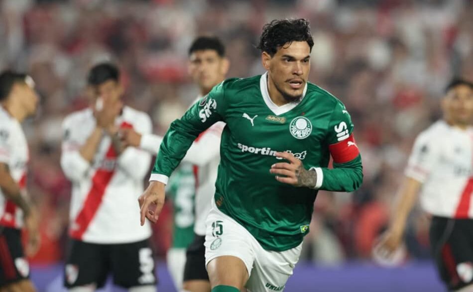 Gustavo Gomez em Palmeiras x River Plate (Foto: Cesar Greco/Palmeiras/by Canon)
