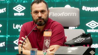 Mario Bittencourt, presidente do Fluminense, em coletiva.