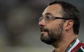 Presidente do Fluminense, Mário Bittencourt durante jogo contra o Flamengo, pelo Carioca