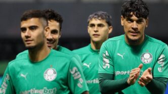 O zagueiro Gustavo Gómez durante treinamento na Academia de Futebol (Foto: Cesar Greco/Palmeiras/by Canon)