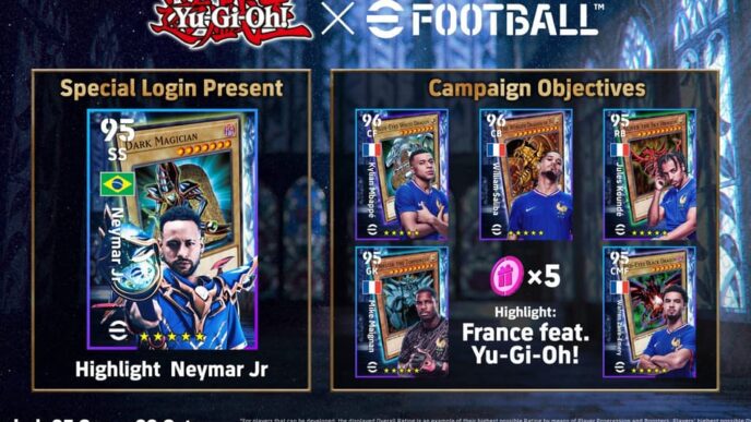 Neymar aparece em crossover entre Yu-Gi-Oh! e eFootball (Foto: Divulgação)