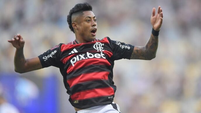 Bruno Henrique em ação no jogo do Flamengo contra o Vasco pela semifinal do Carioca 2025 Foto: Thiago Ribeiro/AGIF