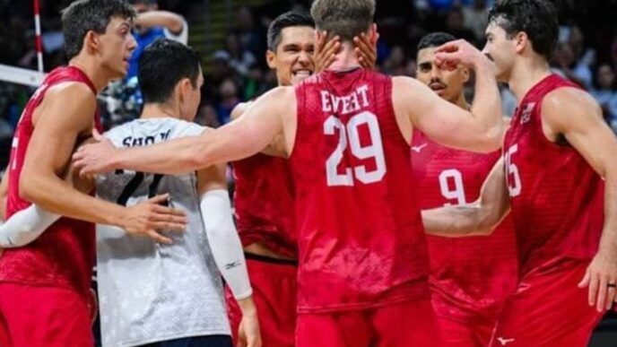 Estados Unidos x Eslovênia nas oitavas do Mundial de Vôlei 2025 (Foto: Volleyball World)