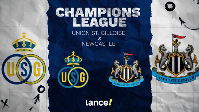 Union Saint-Gilloise e Newcastle se enfrentando pela Champions League