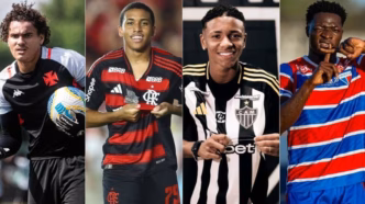 Jogadores Phellipe Gabriel, Joshua, Gabriel Veneno e Michael Fashanu em destaque na Copa do Brasil Sub-20.