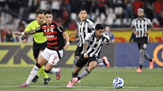 José Boto, diretor do Flamengo, reclama de lances de arbitragem em jogo contra o Botafogo.