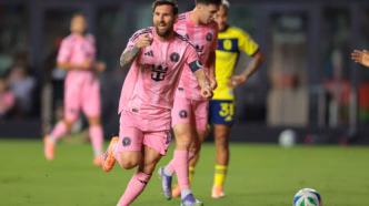 Lionel Messi comemora gol do Inter Miami contra o Nashville na MLS