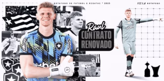 O goleiro Raul em ação pelo Botafogo, com a camisa alvinegra. Foto: Divulgação/BFR