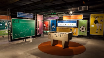 Vista externa do Museu do Futebol localizado no Estádio Pacaembu, em São Paulo.