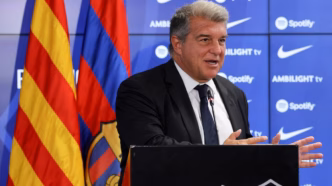 Laporta, presidente do Barcelona, lamenta cancelamento de jogo da La Liga em Miami.