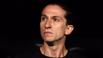 Filipe Luís, técnico do Flamengo, em partida anterior.
