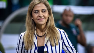 Leila Pereira, presidente do Palmeiras, em evento do clube.