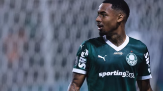 Allan em campo pelo Palmeiras em jogo do Campeonato Brasileiro.