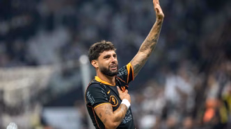 Yuri Alberto comemora gol em Corinthians x Flamengo na Neo Química Arena