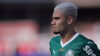 Andreas Pereira, meio-campista do Palmeiras, em campo.