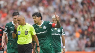 Wilton Pereira Sampaio em campo durante a partida entre Flamengo e Palmeiras.