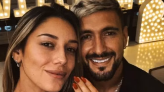 Arrascaeta e sua esposa Camila Bastiani.