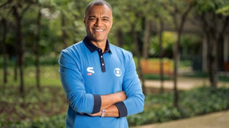 Denílson durante programa esportivo da Globo