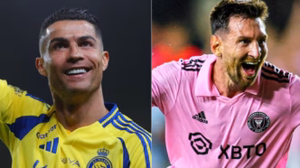 Cristiano Ronaldo e Lionel Messi em comparação de salários.