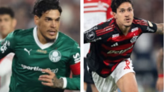 Flamengo e Palmeiras em campo pelo Campeonato Brasileiro