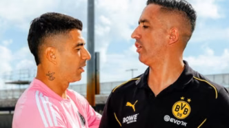 Lucas Barrios e Luis Suárez juntos no CT do Inter Miami.