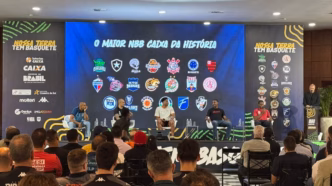 Abertura do NBB no clube do Corinthians, destacando a ambição da equipe na liga.
