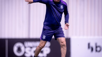 Técnico Dorival Júnior em treino do Corinthians no CT Dr. Joaquim Grava