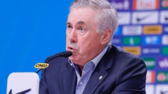 Carlo Ancelotti, técnico da Seleção Brasileira, em um amistoso contra a Coreia do Sul.