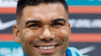 Casemiro, volante da Seleção Brasileira, em ação.