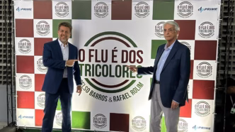 Celso Barros durante o lançamento de sua candidatura à presidência do Fluminense.