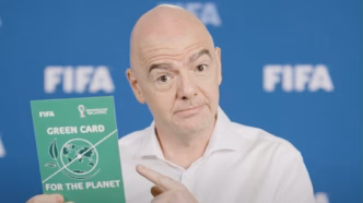 Gianni Infantino, presidente da Fifa, em evento da Copa do Mundo.