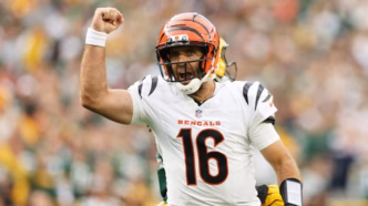 Joe Flacco em ação pelo Cincinnati Bengals.