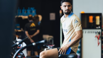 Flaco López em treino pela seleção da Argentina, possível desfalque do Palmeiras.