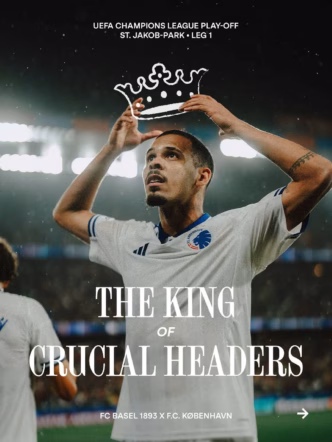 Gabriel Pereira, apelidado de 'rei das cabeçadas cruciais', com a camisa do FC Copenhagen.
