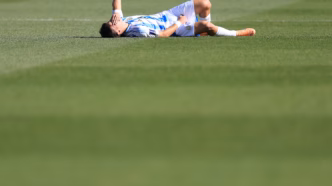 Montoro, meia do Botafogo, durante a partida da Argentina na Copa do Mundo Sub-20.