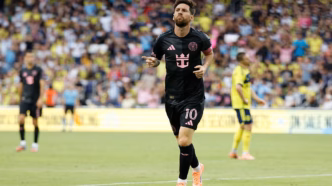 Lionel Messi comemora gol pelo Inter Miami na MLS.