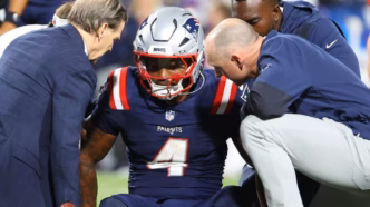 Antonio Gibson durante jogo do New England Patriots.