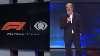 William Bonner e apresentadores da Band durante evento de Fórmula 1