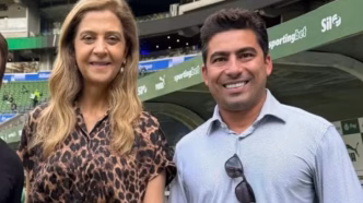 Leila Pereira, presidente do Palmeiras, e Thairo Arruda, CEO do Botafogo, em evento da Fifa.