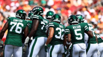 Jogadores do New York Jets em campo