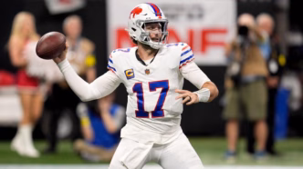 Josh Allen, quarterback do Buffalo Bills, em ação.