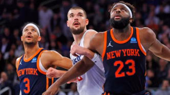 Josh Hart e Mitchell Robinson, desfalques dos Knicks na abertura da temporada.