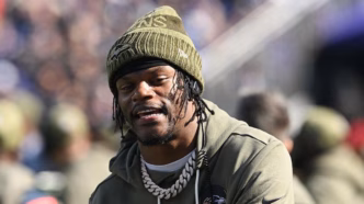 Lamar Jackson em ação pelo Baltimore Ravens.