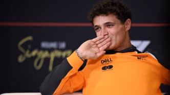 Lando Norris, piloto da McLaren, em coletiva antes do GP de Singapura de Fórmula 1.