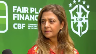 Leila Pereira, presidente do Palmeiras, em reunião sobre a Libra.